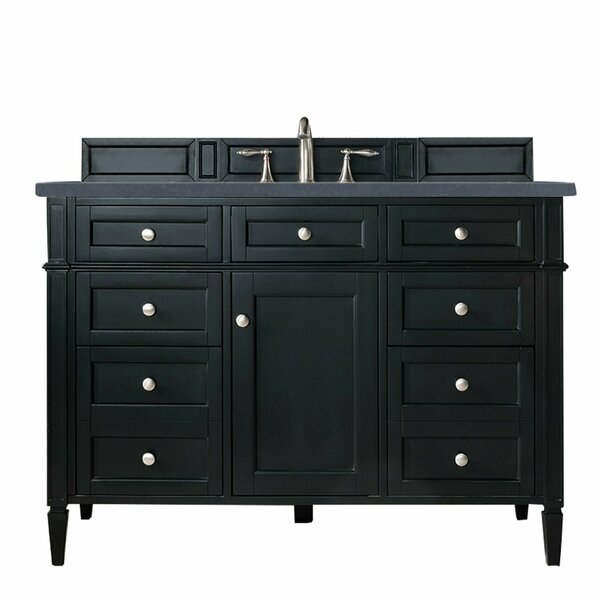 James Martin Vanities Brittany 48in Single Vanity, Black Onyx w/ 3 CM Charcoal Soapstone Quartz Top 650-V48-BKO-3CSP